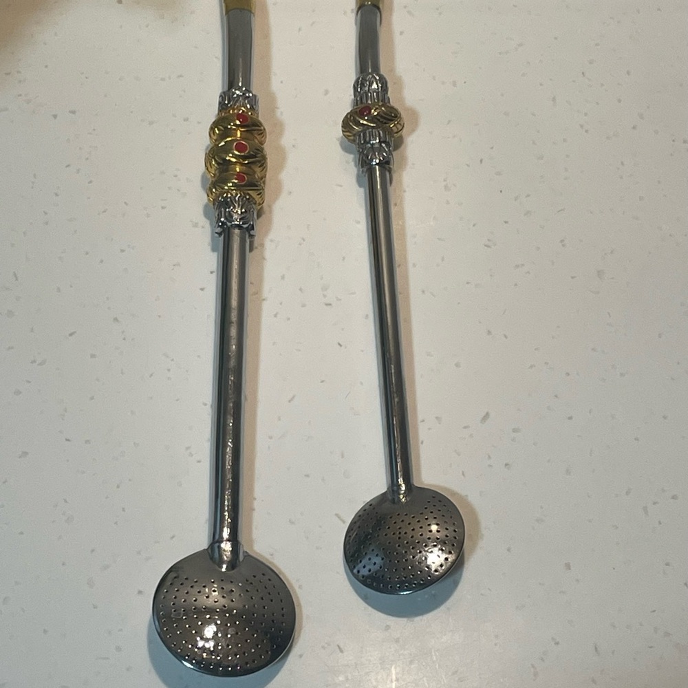 Set of two Vintage Style Bombilla Straws for Tea